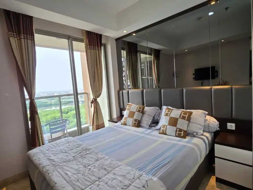 Disewa Apartemen Gold Coast Pik studio, full furnished interior, sea view