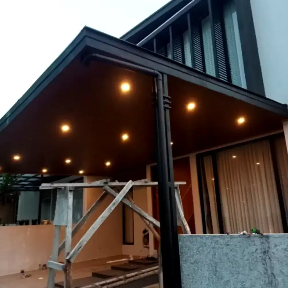 Kanopi minimalis atap aldero plafon pvc mewah murah