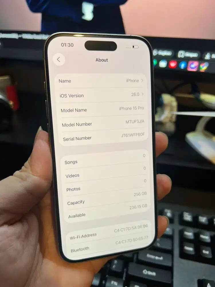Iphone 15 pro 256gb inter all operator mulus