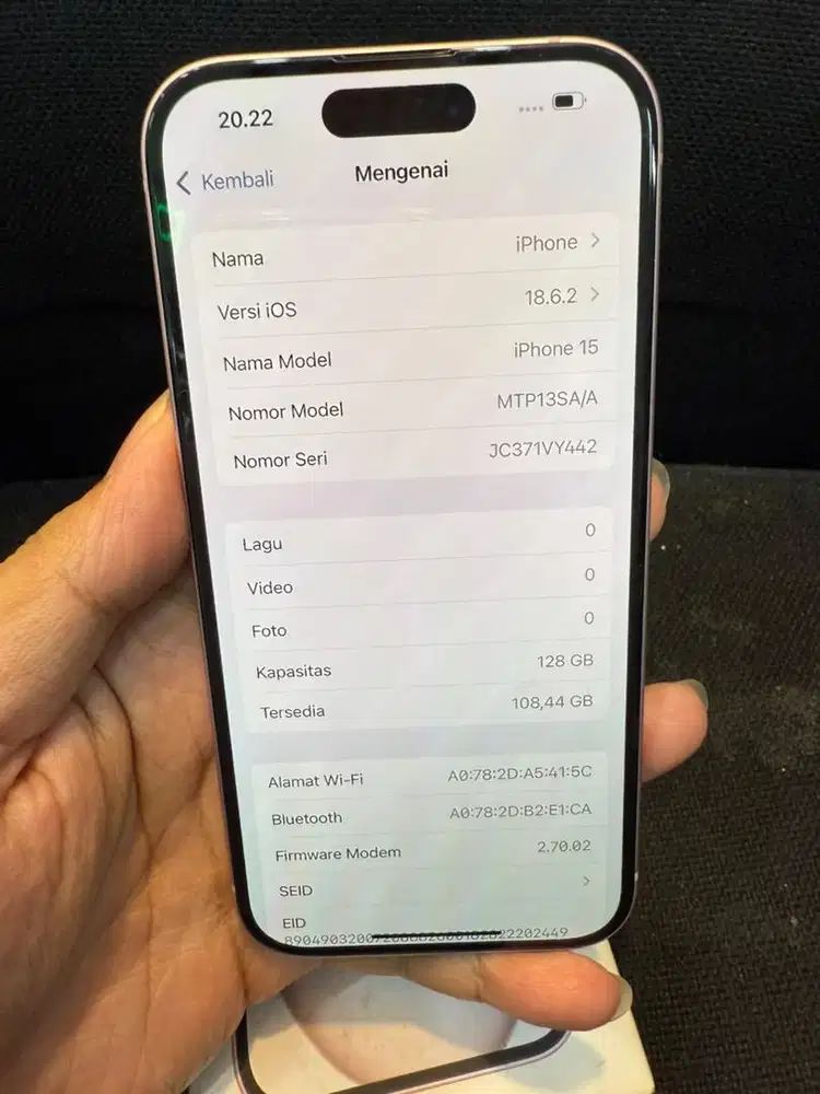 Iphone 15 128 pink ex garansi resmi