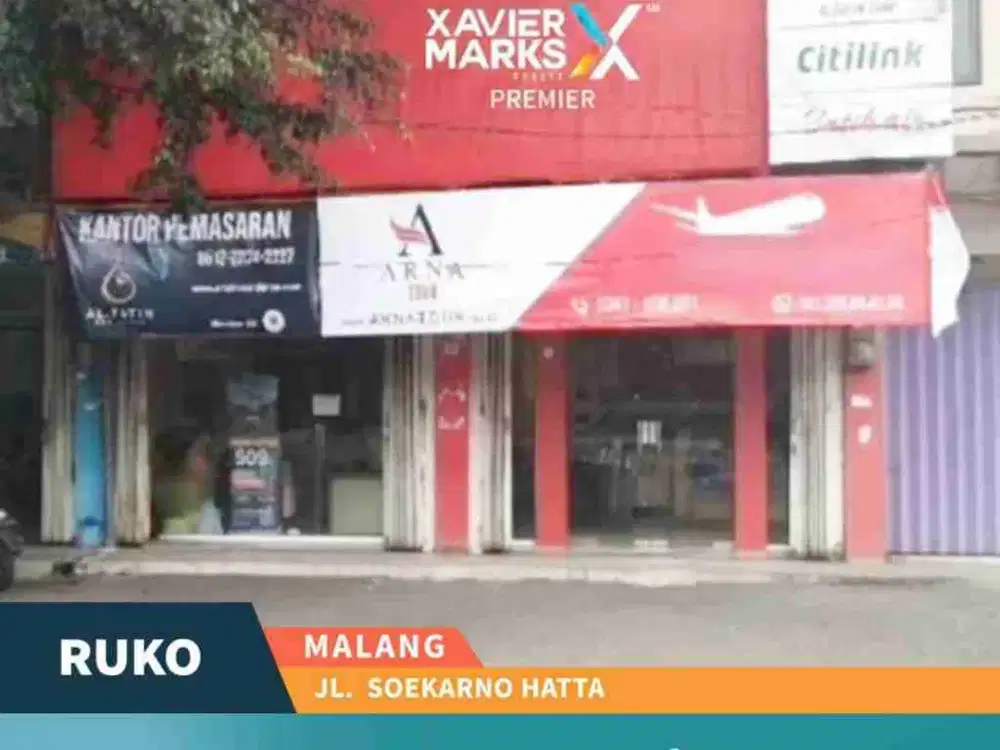 Disewakan/Dijual Ruko Luas di Poros Jalan Raya Soekarno Hatta Malang
