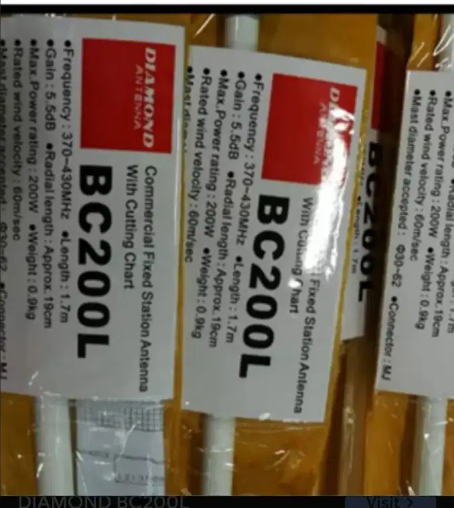 Antena Radio Base Diamond BC200L UHF 370 440 MHZ 200 Watt Ori