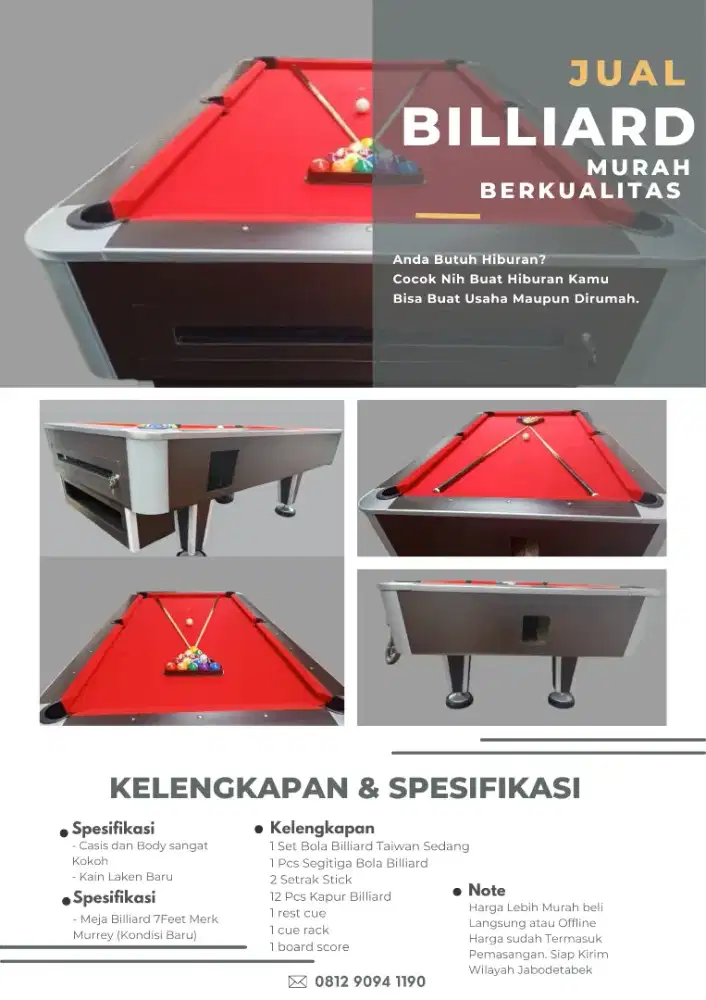 JUAL BORONGAN BILLIARD MURAH KUALITAS TINGGI
