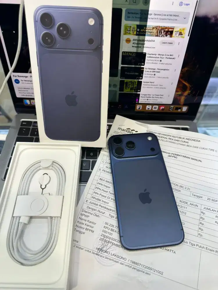 iPhone 17 Pro Max 256GB Blue Garansi inter 18/09/26 BH 98% cukai