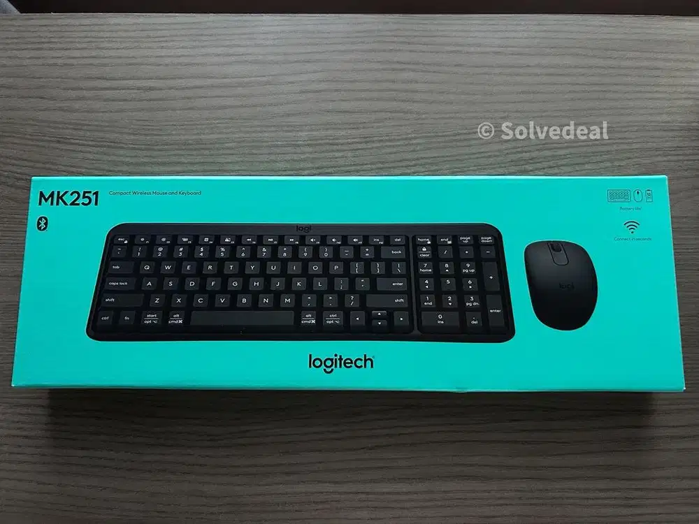 Logitech MK251 Keyboard Mouse Bluetooth — Like New Fullset Original