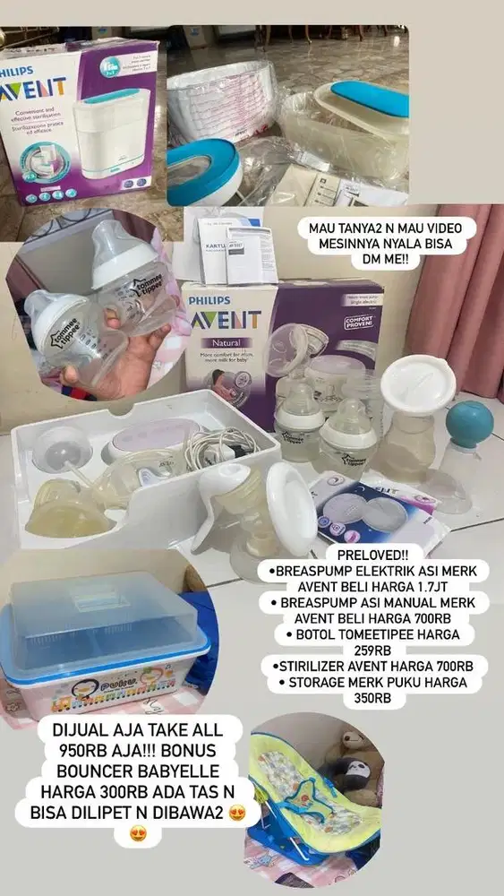 Breastpump dan stirillizer phillips avent pompa susu elektrik stiril