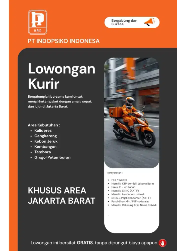 Lowongan Kurir PT INDOPSIKO INDONESIA