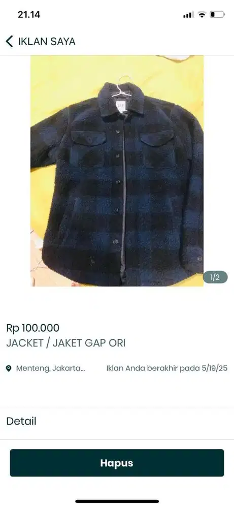 JAKET GAP ORI baru dipake 3x