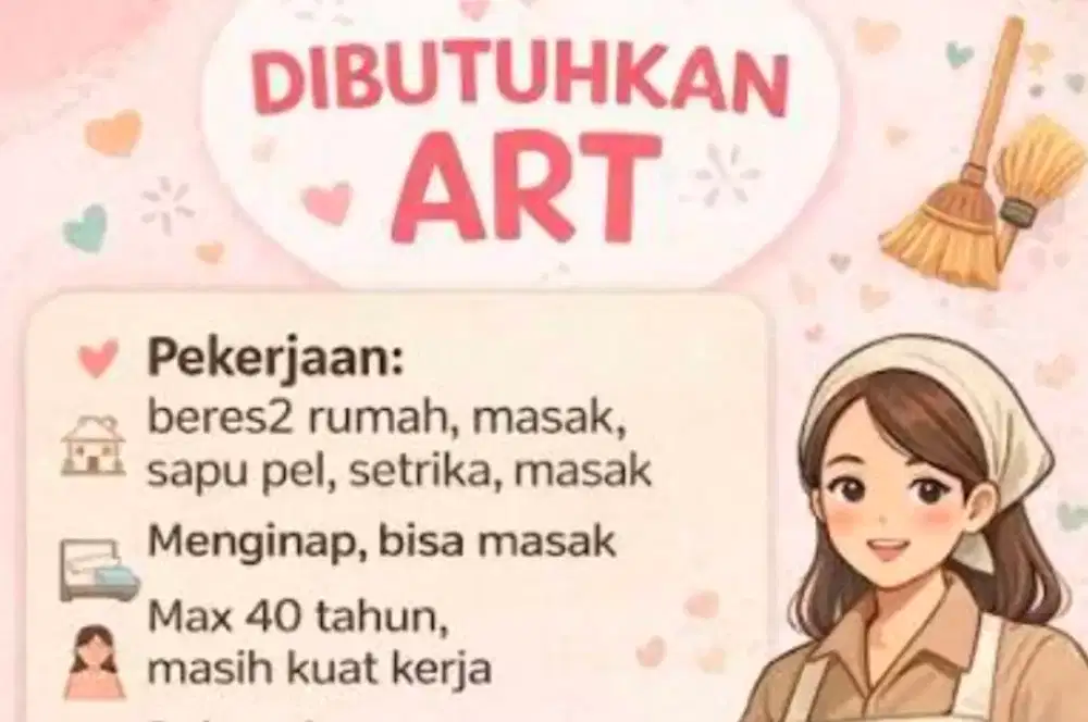ART Masak & Beberes (Jakbar) - Wajib Tdk  Pulang Lebaran