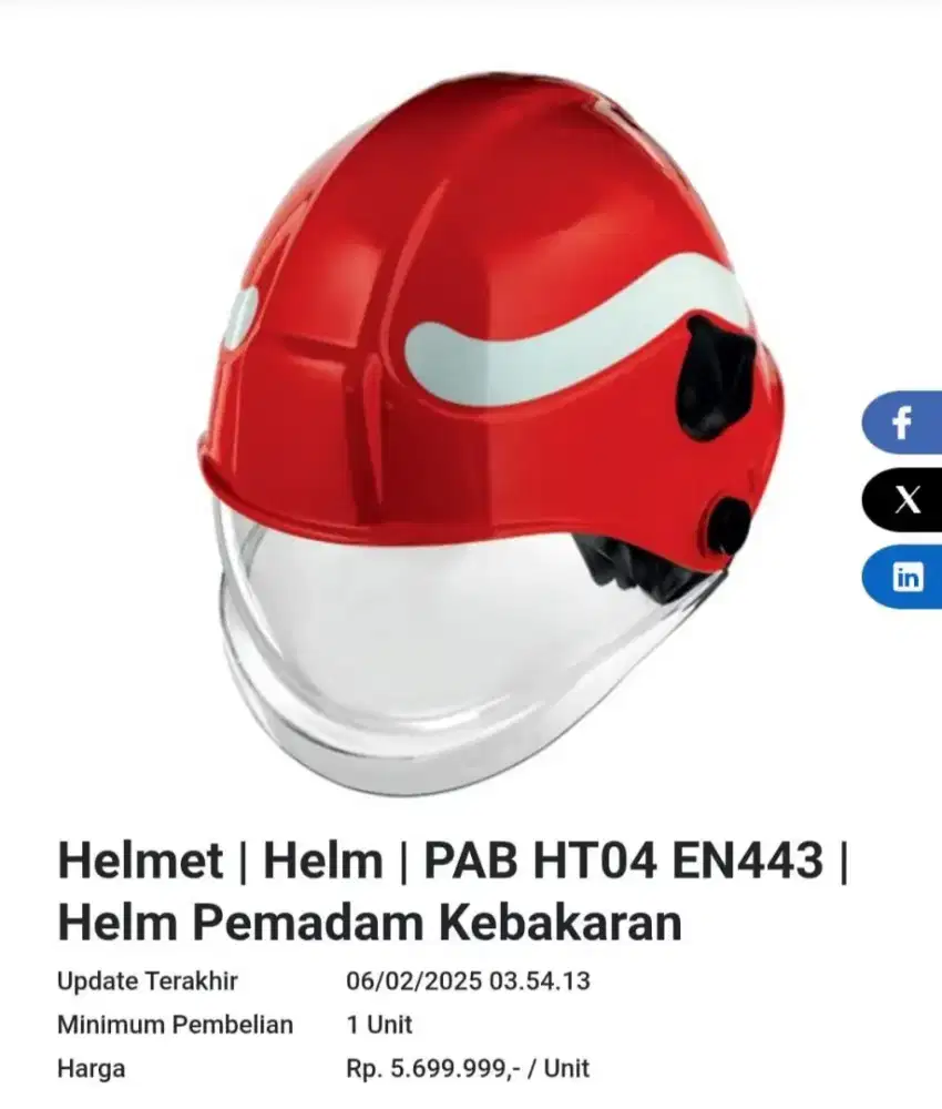 Helm Safety Pemadam kebakaran PAB HT04
