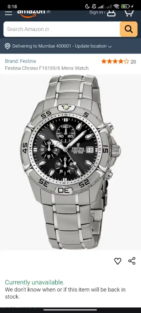 Festina Chrono F16169/6 Mens Watch