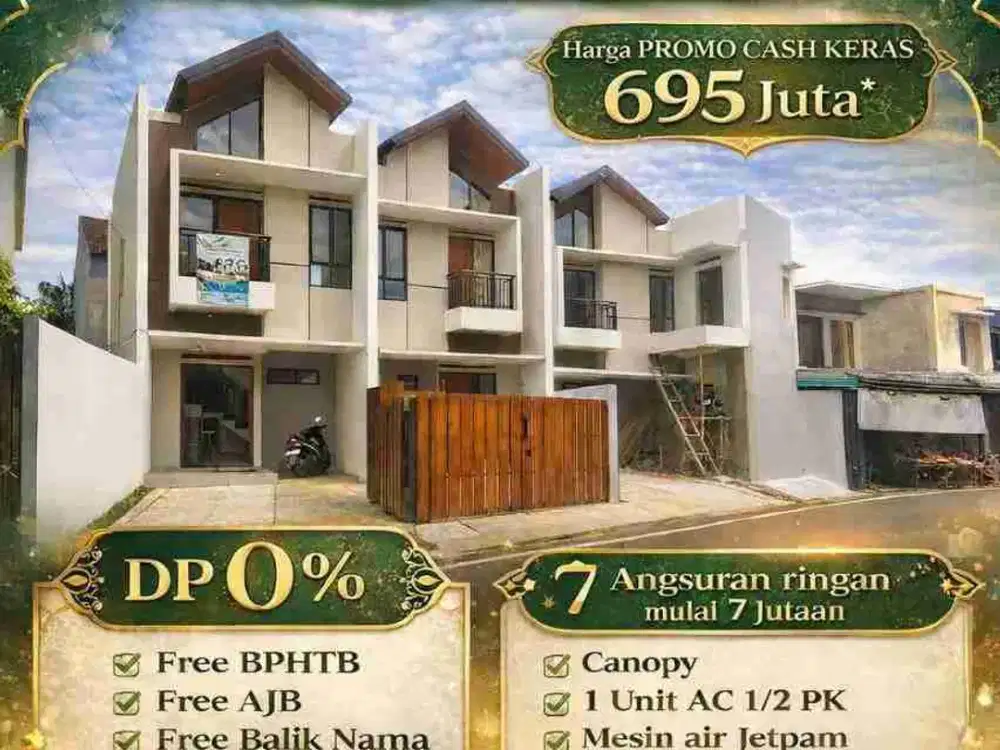 SIAP HUNI Dijual Rumah Baru 2 Lantai Murah Bisa KPR Pocis Baktijaya Serpong - Setu Tangsel