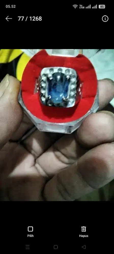 natural batu blue safir kynite