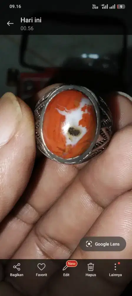 Natural batu Ati Ayam motif pocong terbang