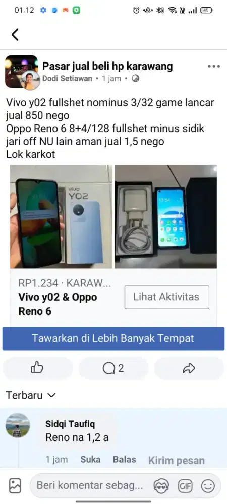 Oppo Reno 6 + Vivo y02