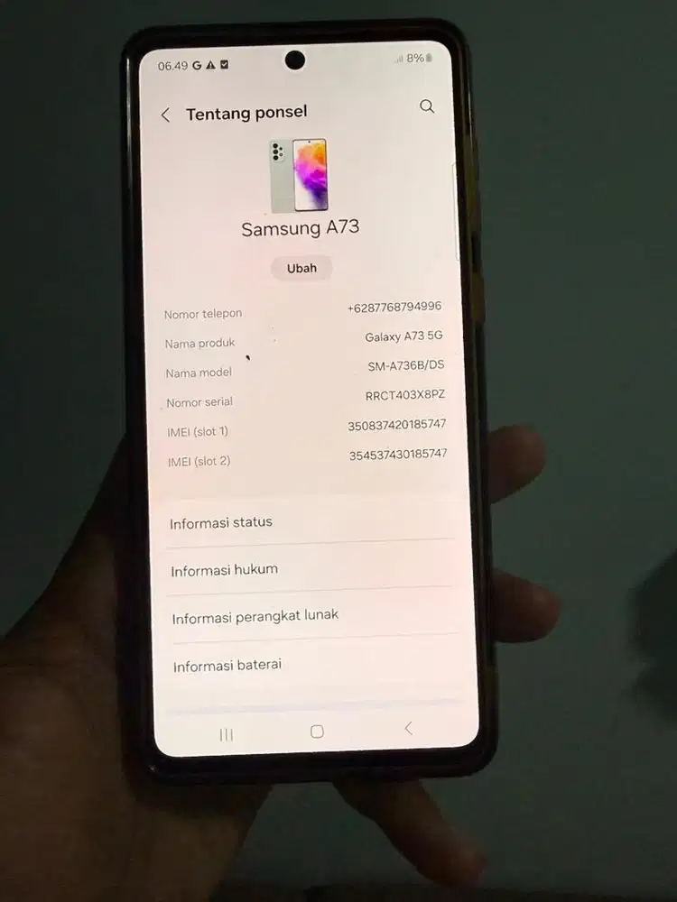 Samsung a73 8/256gb ex sein