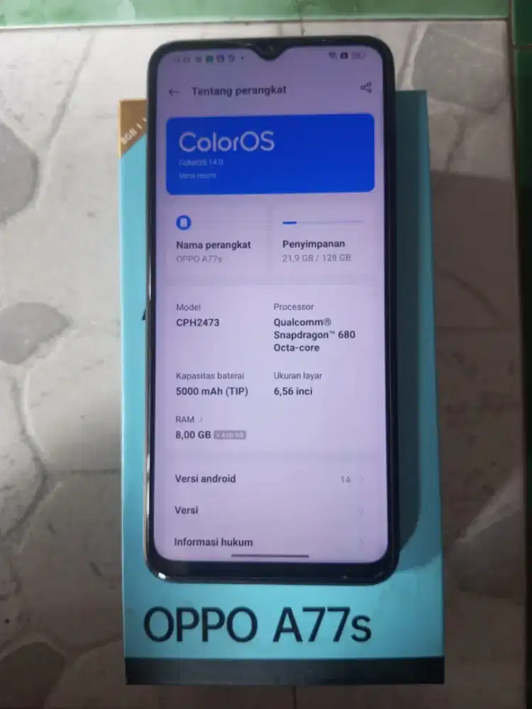 OPPO A77S RAM 8/128GB