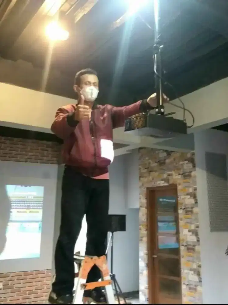 pasang & jual bracket buat gantungan proyektor infocus di plafon beton