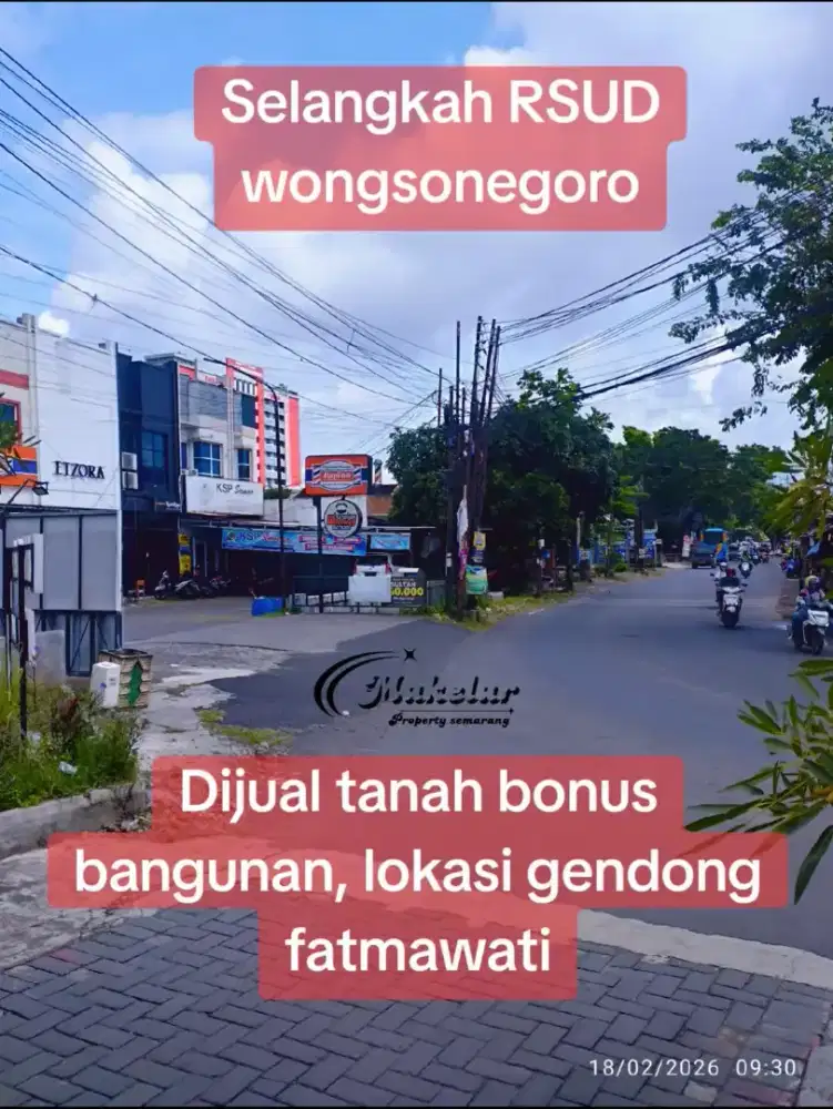 Tanah bonus rumah dekat RSUD wongsonegoro