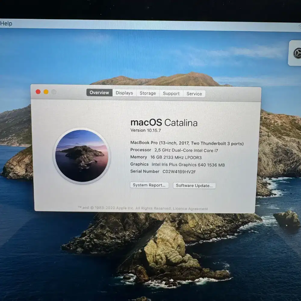 Macbook Pro 2017 Core I7 layar 13 Inch Ram 16 Ssd 512 Space Grey