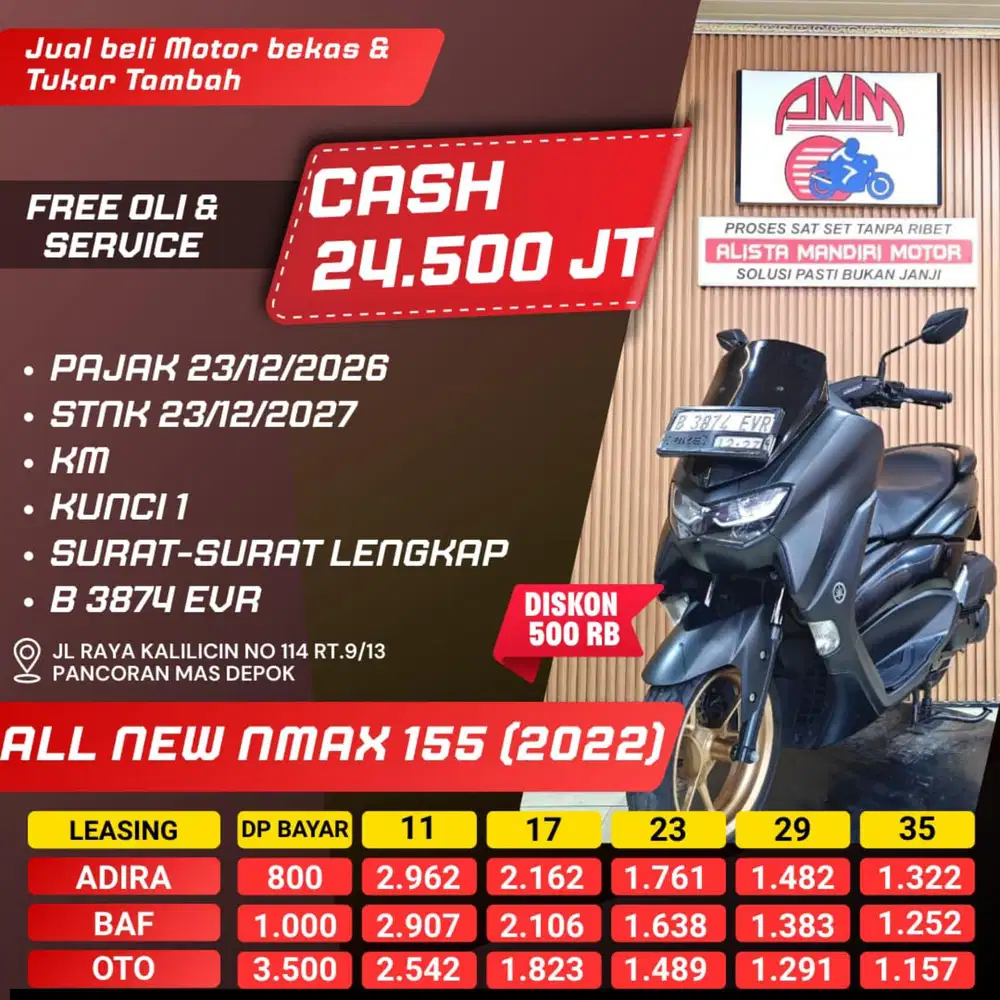 NMAX 155 GEN 2. 2022. ISTIMEWA DP 800RB. CASH BISA NEGO PAJAK PANJANG