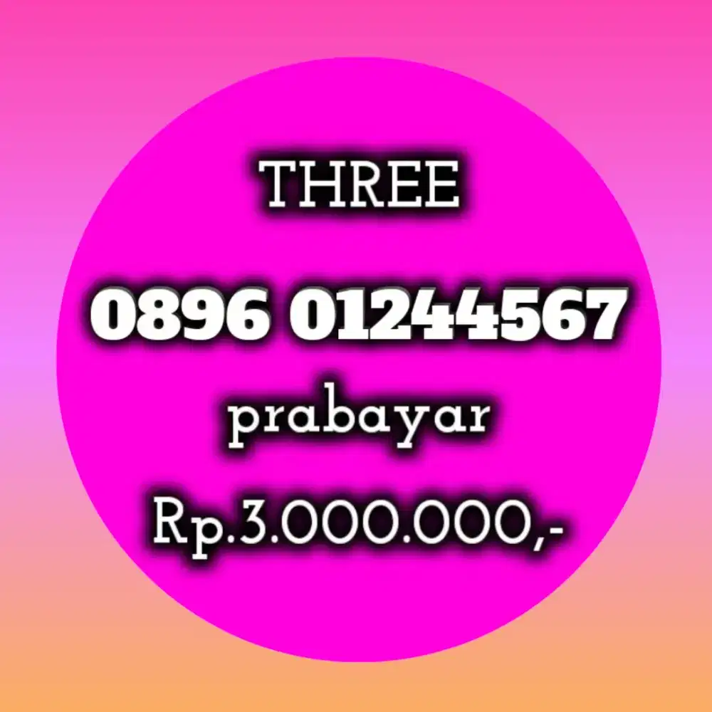 NOMOR CANTIK THREE 1244567