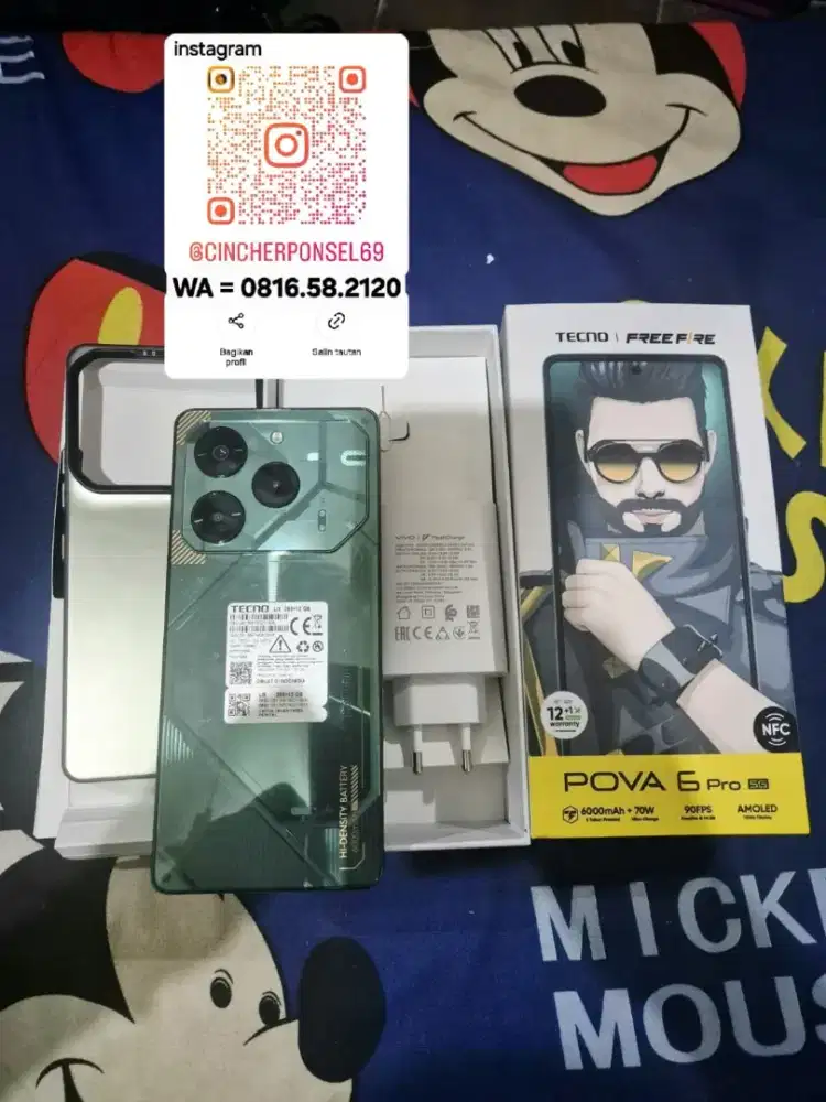 Dijual Hp siap pakai Tecno Pova 6 Pro 5G ram 12+12 /256 istimewa