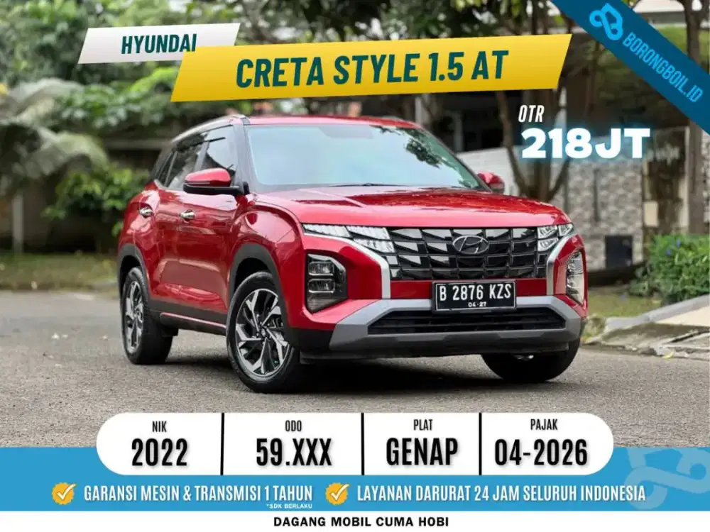 Creta style 1.5 At 2022 Merah