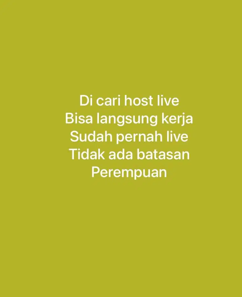 Lowongan kerja host live