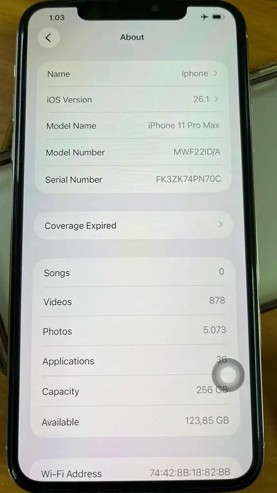 IP 11 PRO MAX 256GB ORI (SECOND MULUS)