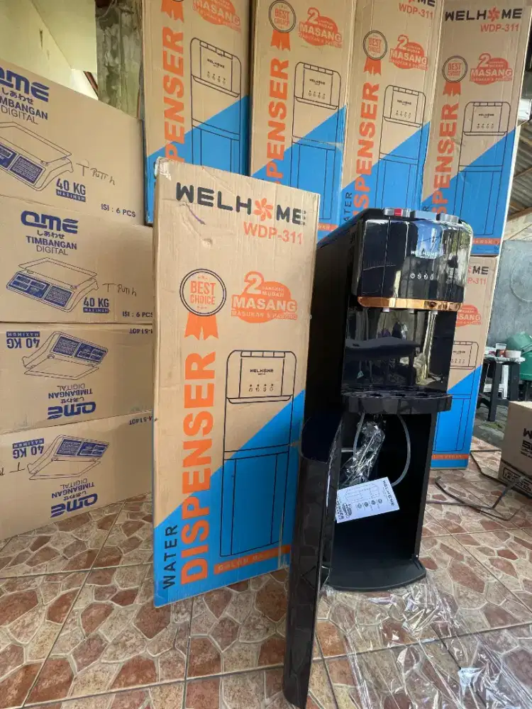 Merk WELHOME water dispenser air 3 Kran tipe galon bawah