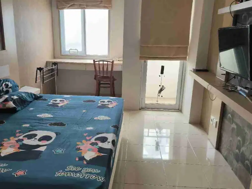 disewakan apartement paviliun permata 2 studio + full furnish lengkap ada ada kasur tv lemari baju dapur yg terpisah unit terawat ada kulkas waterheater lengkap sudah termasuk ipl
