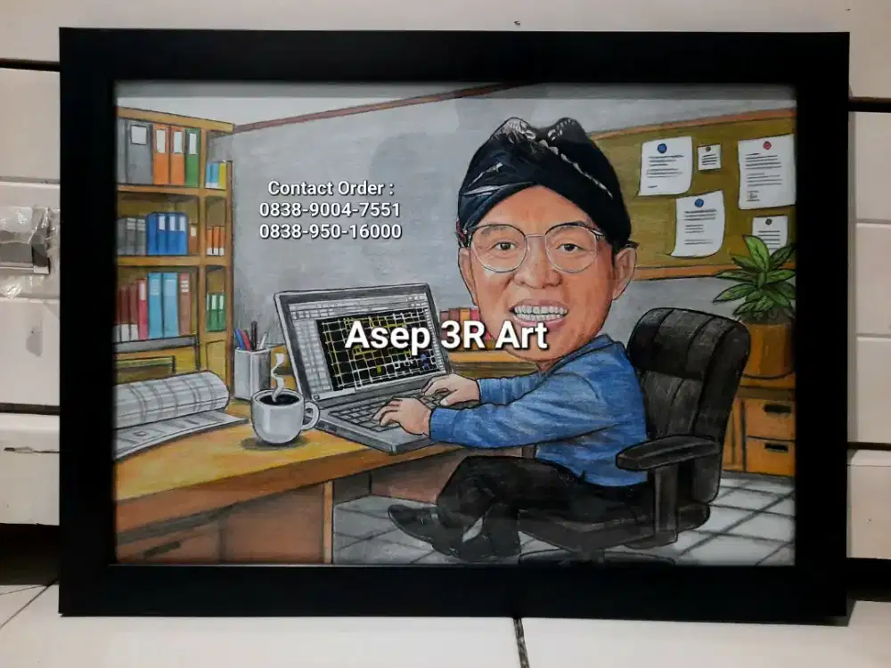 Menjual kerajinan lukisan wajah custom karikatur dan sketsa wajah kado