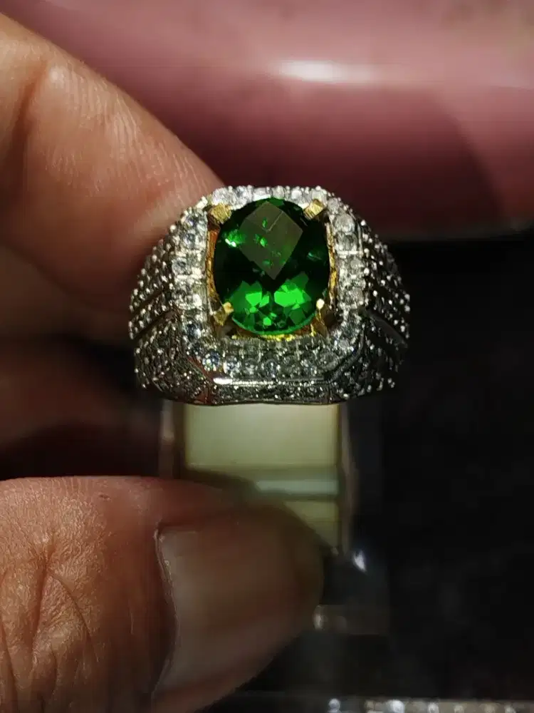 TSAVORITE GARNET 3,01CT KETERANGAN ADA DI  MEMO , RING KUNSAR UK  19