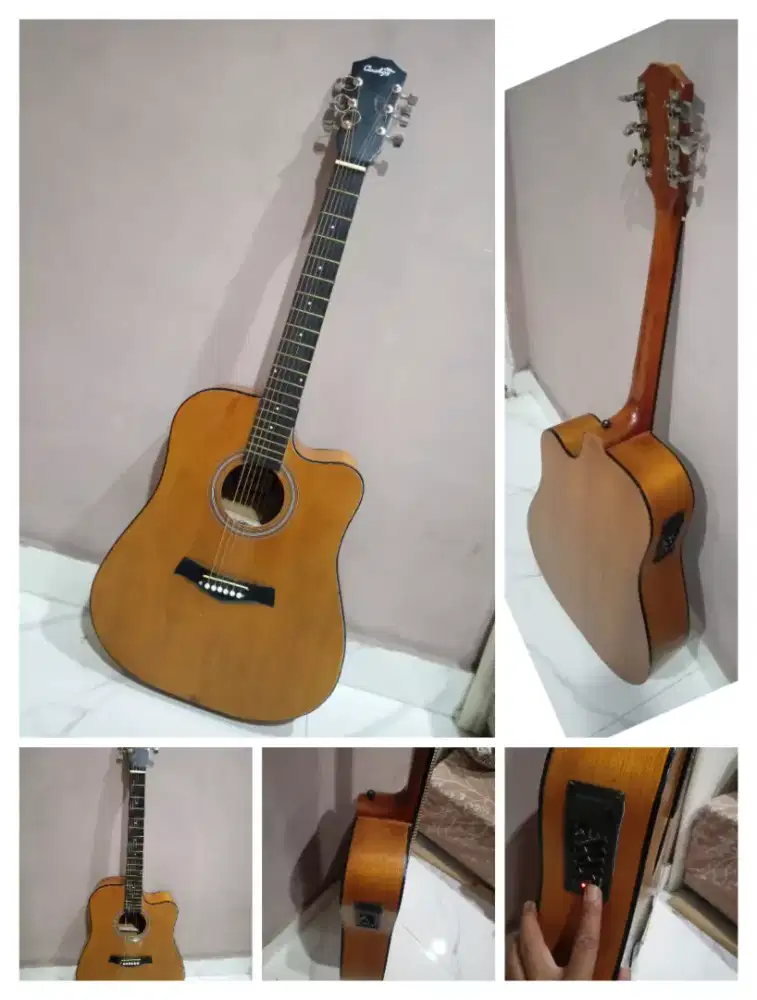 Gitar akustik electrik cowboy full senar elixir suara electrik bagus