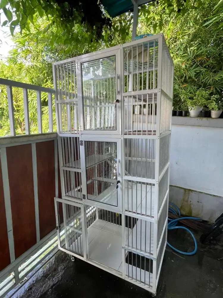 Kandang kuncing 3 tingkat.