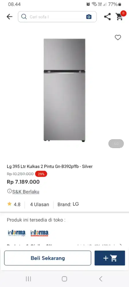 PROMO KREDIT LG 395 LTR KULKAS 2 PINTU