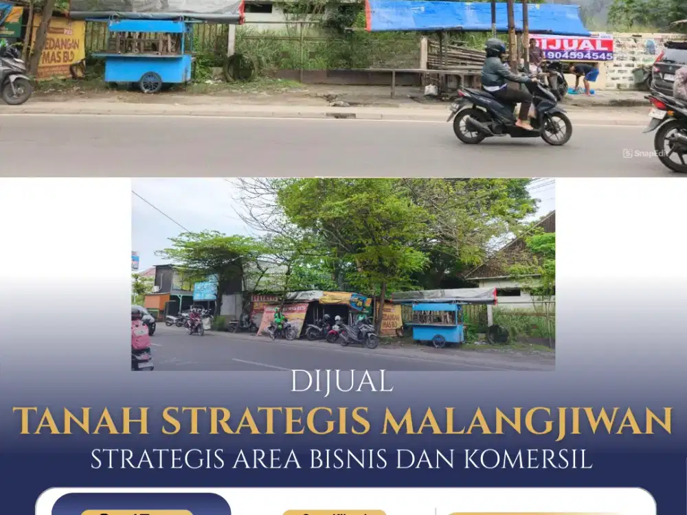 DIJUAL TANAH STRATEGIS PINGGIR JALAN MALANGJIWAN COLOMADU