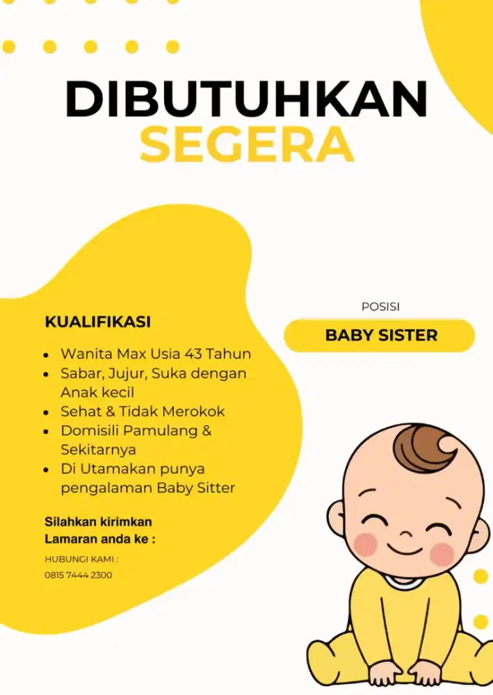 Lowongan kerja Baby Sister