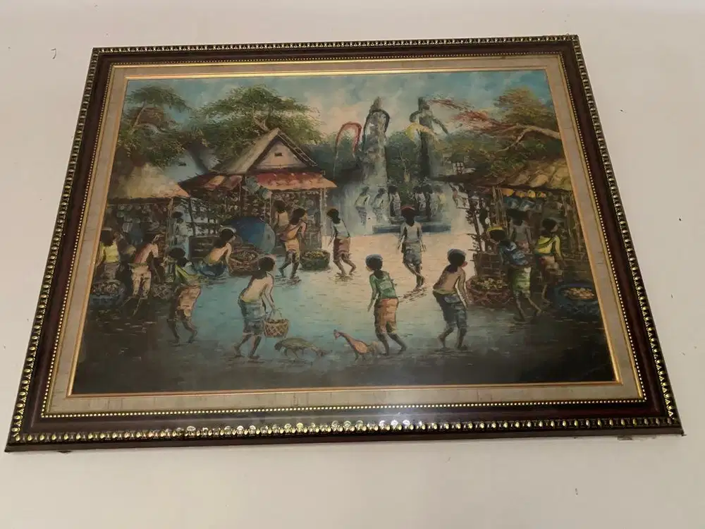 Lukisan pasar tradisional bali