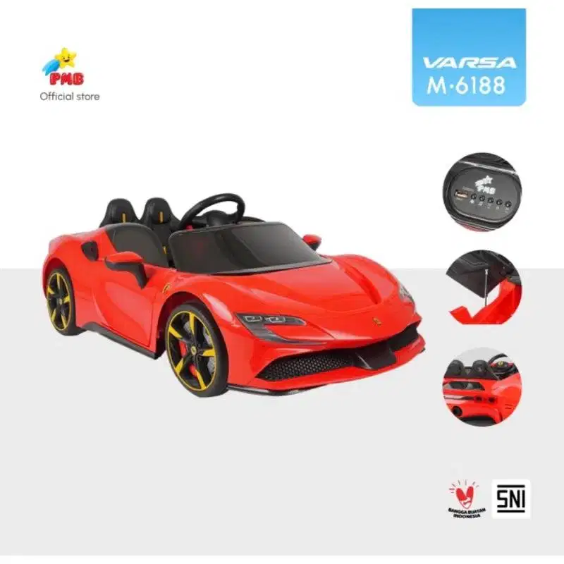 Mobil Aki PMB 6188 VARSA Ferrari Lamborghini M6188 Mainan Anak