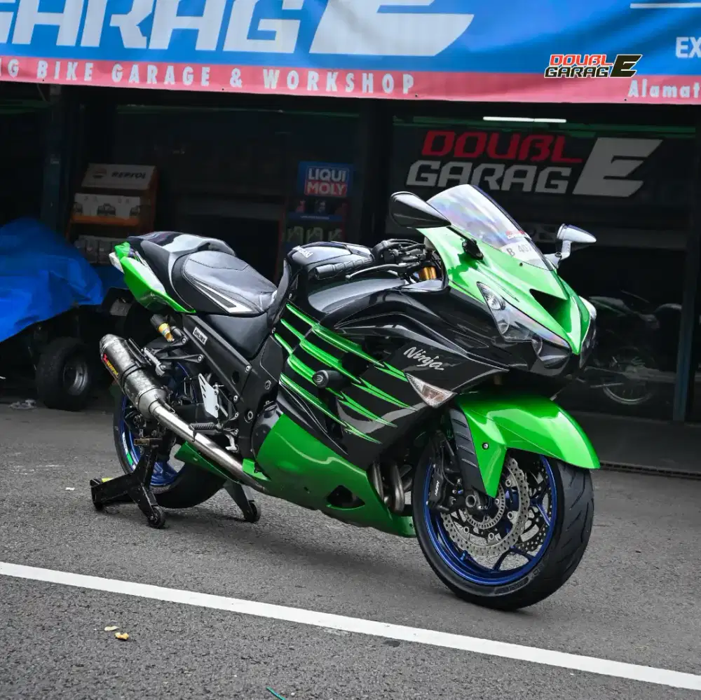 KAWASAKI ZX14R OHLINS HIJAU 2013 KONDISI MULUS