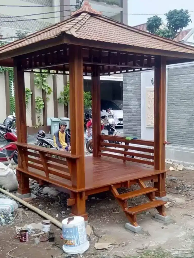 gasebo kayu 2x2 meter