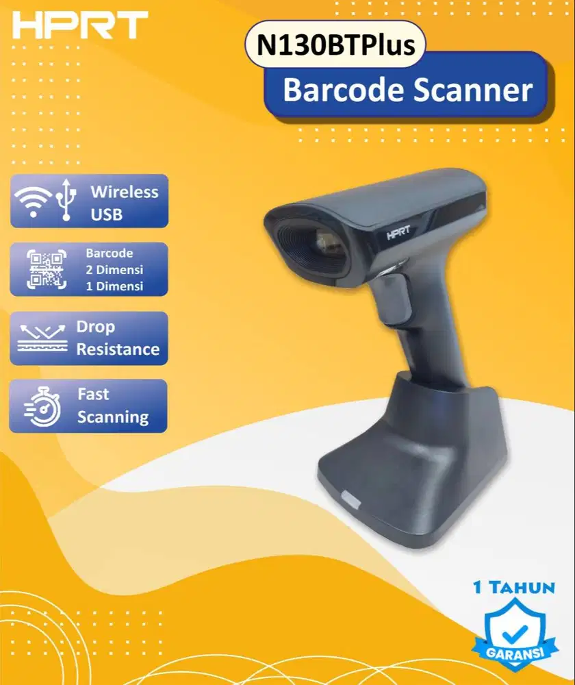 HPRT N130 USB | N130BT Bluetooth Scanner Barcode 1D 2D QR Code - Handh