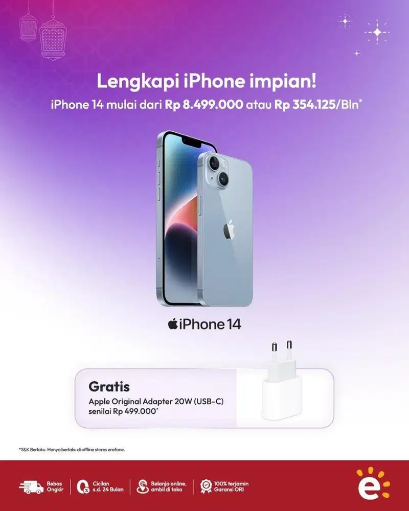 IPHONE 14 CASHBACK FREE ADP ORI APPLE PROMO TERBATAS