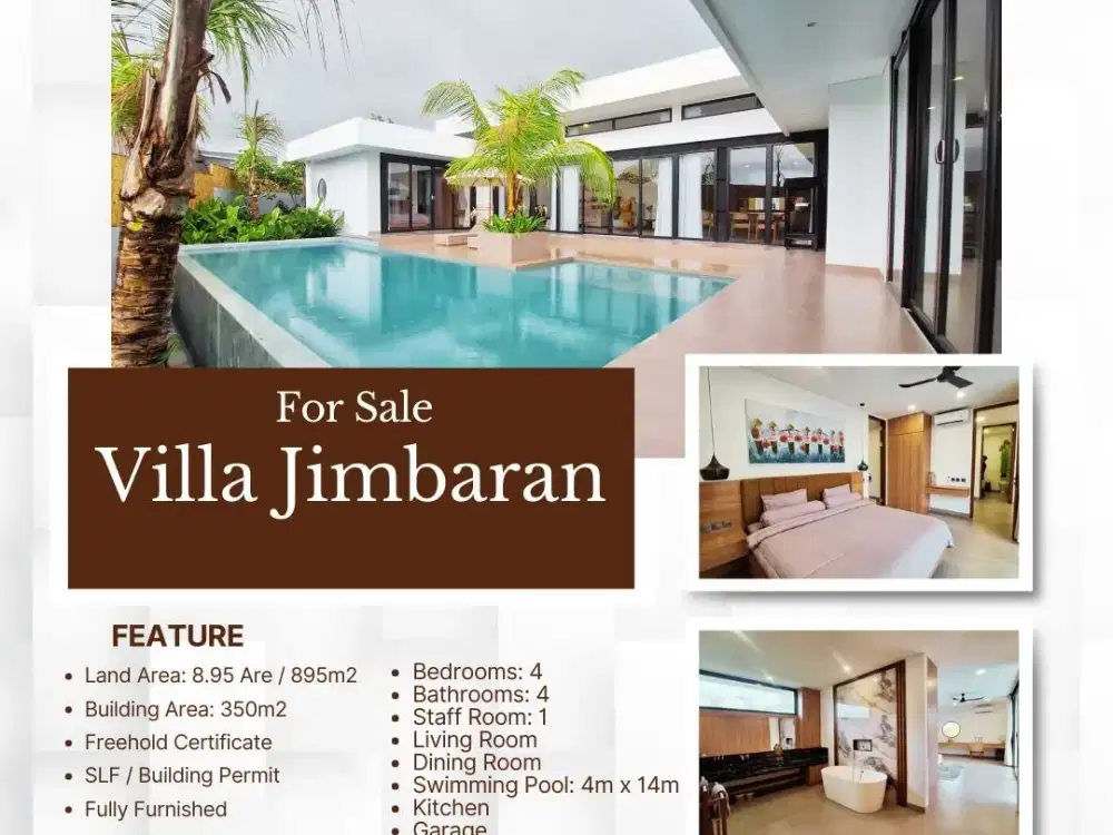 FOR SALE MODERN VILLA WITH BILLIARD AND SWIMMING POOL AT JIMBARAN KUTA SELATAN