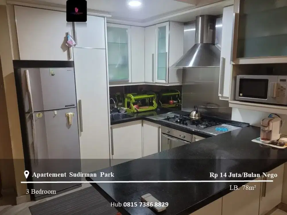 Disewakan Apartement Sudirman Park Low Floor 3BR Full Furnished