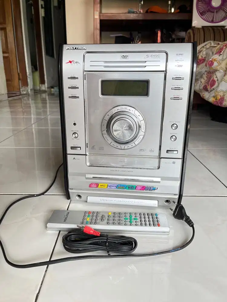 Player Mini Compo Polytron Xcel Hifi + Remote Ori & Kabel RCA