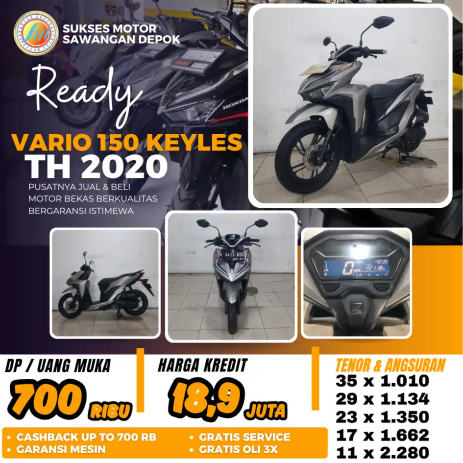 HONDA VARIO 150 KEYLES TH 2020 CBS ISS UNIT MULUS BISA CASH KREDIT