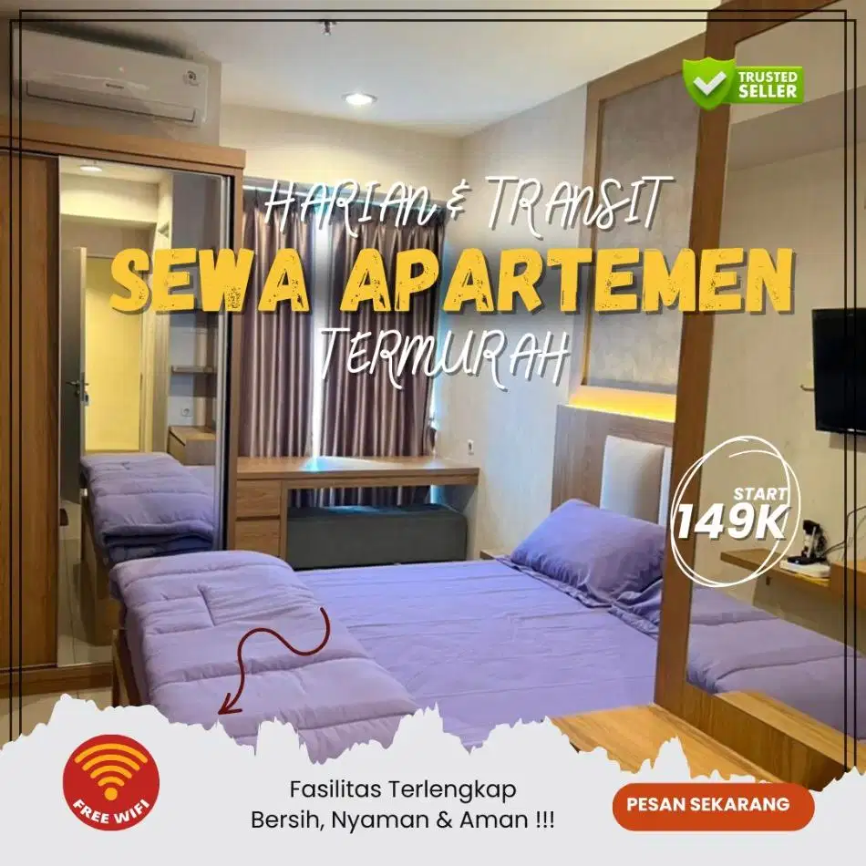 Sewa apartemen Green Pramuka Harian/Transit Termurah Jakarta Pusat